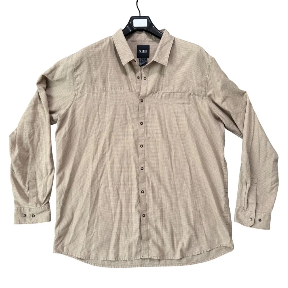 5.11 Tactical Mens 2XL Igor Shirt Long Sleeve Snap Button Plaid Houndstooth‎
